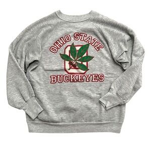 Vintage ‘80s The Ohio State University Raglan Heather Gray Crewneck Sweatshirt